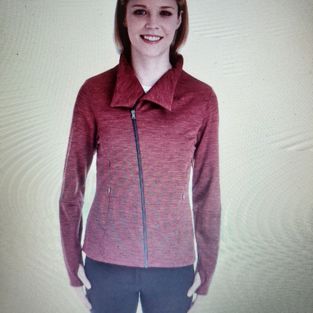Red Zip-Up  Sweater Jacket